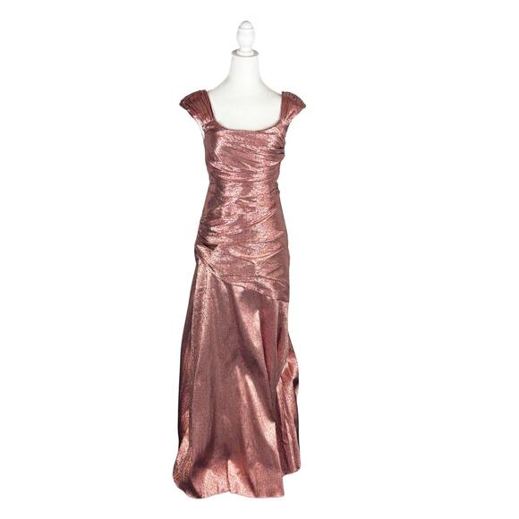 Theia Santana Scoop Neck Gown 2 Pink NEW - Picture 4 of 12